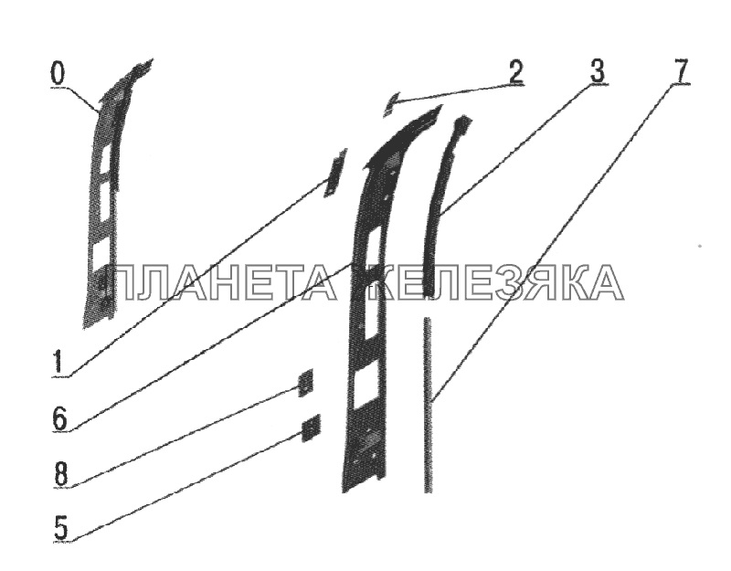 Стойка боковины передняя правая (2705-5401316) ГАЗ-2705, 3221 (куз. детали)
